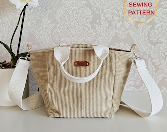 Naaipatroon draagtas, dagelijkse portemonnee, digitaal naaipatroon, digitaal pdf-patroon, reistas, schoudertaspatroon