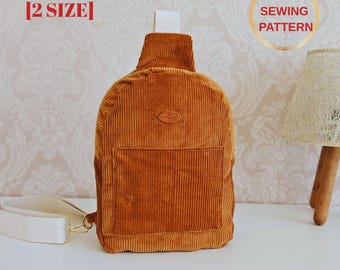 Unisex Sling Bag Sewing Pattern, Crossbody Bag Pattern, Sling bag Pattern Video Tutorial Two Sizes PDF Download