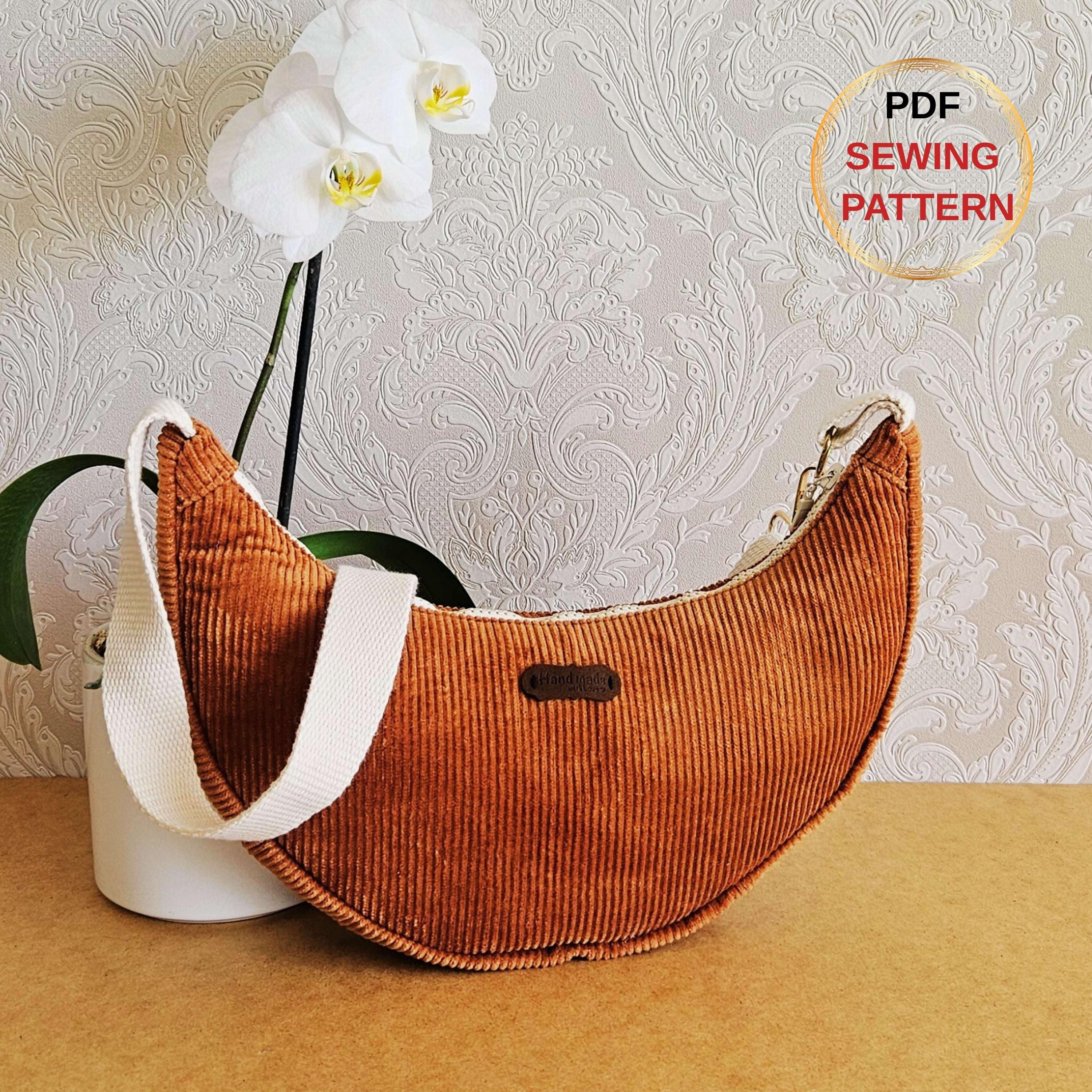 Crescent Bag Sewing Pattern, Half Moon Crossbody Bag, Hobo Shoulder Bag,  Easy DIY PDF Pattern for Beginners, bag sewing pattern
