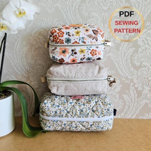 Basic Boxy Pouch Sewing Pattern, 3 Sizes, Makeup Bag, PDF Sewing Pattern for a boxy Zipper, Digital File