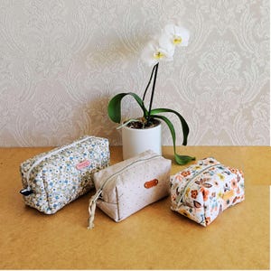 Boxy Pouch Sewing Pattern : Video Tutorial , 3 Sizes Zipper Bag PDF ...