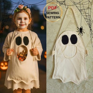 Halloween Ghost Bag Pattern, Trick-Or-Treat Bag, Ghost Neck Bag, Child Bag Sewing Pattern, Halloween Gift Bag, Digital Sewing Pattern