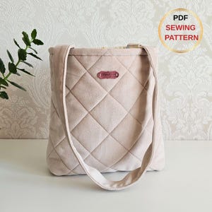Puffer Tote Bag PDF Sewing Pattern, Bucket Bag, bag sewing pattern, instant download, tote bag, digital products