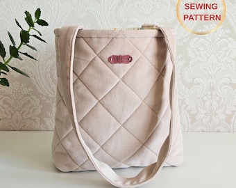 Puffer Tote Bag PDF Sewing Pattern, Bucket Bag, bag sewing pattern, instant download, tote bag, digital products