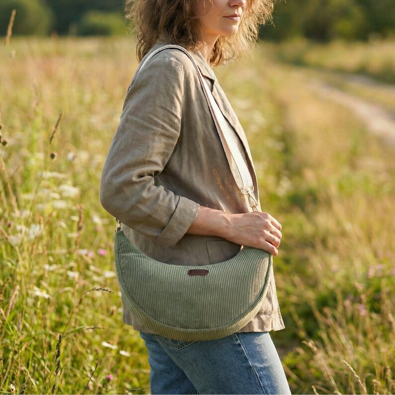 Crescent Bag Sewing Pattern, Half Moon Crossbody Bag, Hobo Shoulder Bag ...