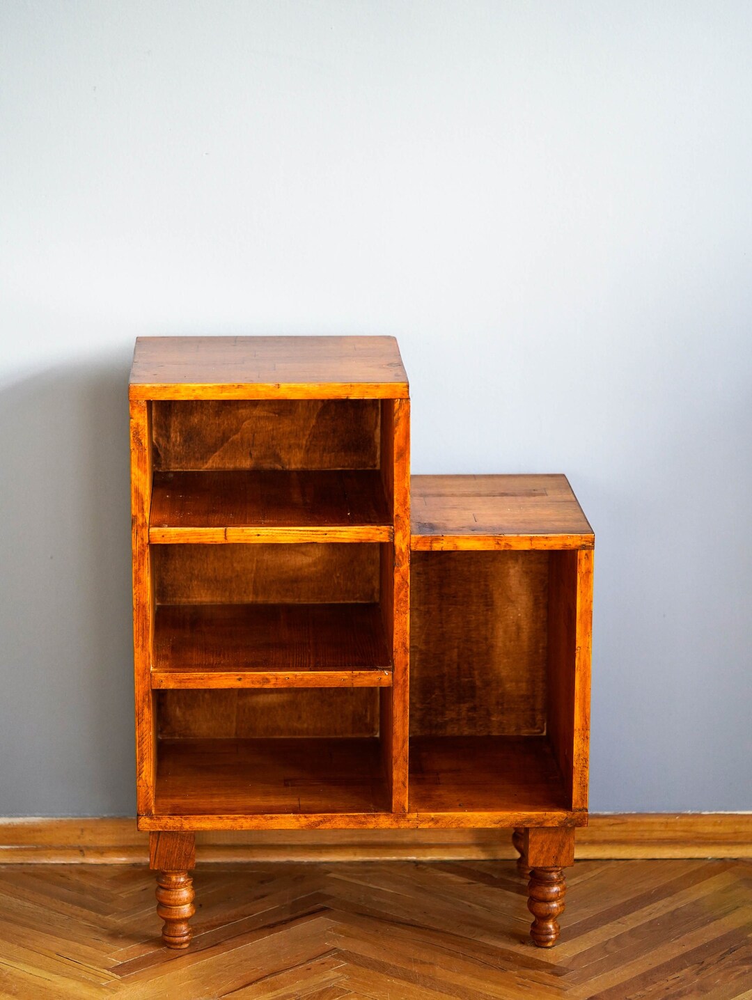 Pine Wood Vintage Look Commode, Ethnic French Style End Side Table ...