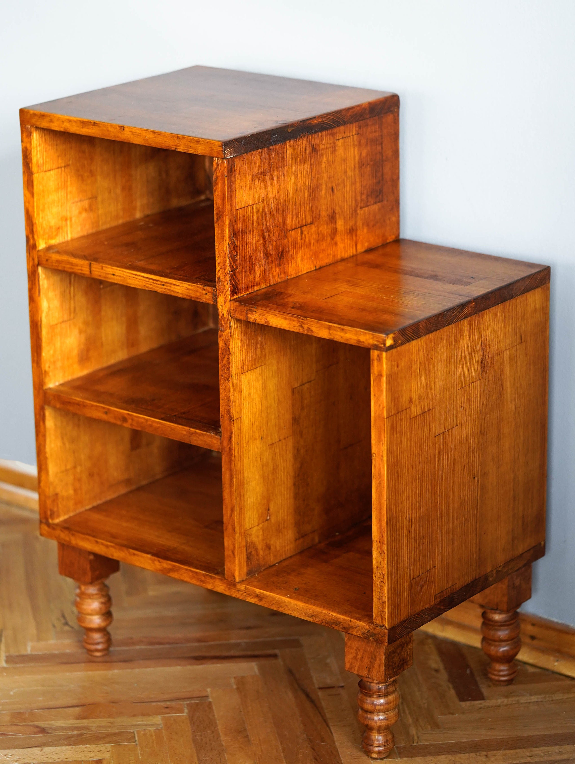 Pine Wood Vintage Look Commode, Ethnic French Style End Side Table ...