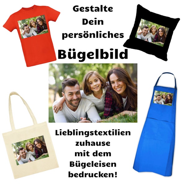 Vollfarbig DTF Bügelbilder, personalisierbare Bügelfolie, eigene Motive gestalten für alle Stoffe, bedrucke Deine Lieblings T-Shirts zuhause