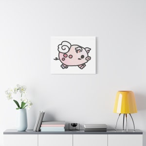 Cerdo pensativo. Artista local dibujado y plasmado en lienzo.