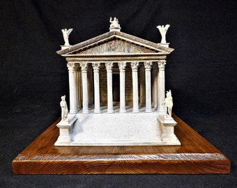 Handmade Diorama - Temple of Hadrian in Piazza di Pietra staircase