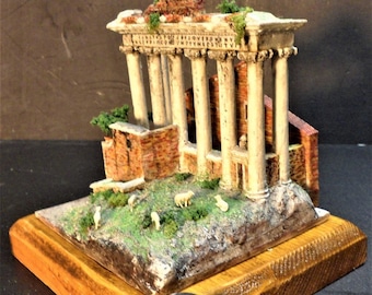 Artisan Diorama - Ruins of the Temple of Saturn in the Holes from an Engraving by Piranesi