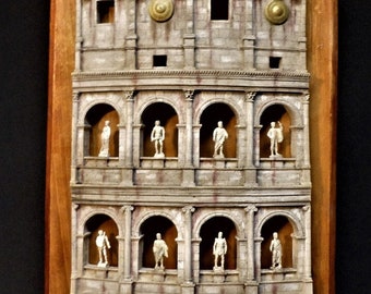 Handmade Diorama - Colosseum, Ancient Rome,Part of the façade of the Colosseum as it was