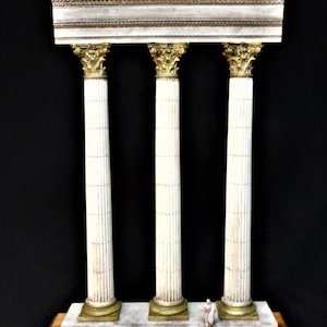 Handmade Diorama - Three columns of the Temple of Hadrian in Piazza di Pietra