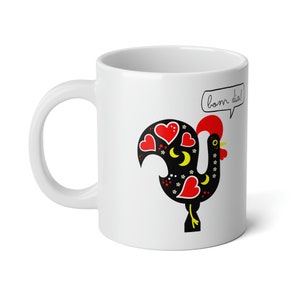 Bom Dia, Portuguese Rooster, I&#39;d Like A Beer Jumbo Mug, 20oz