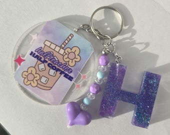 Circle Keychain- half teacher/half coffee