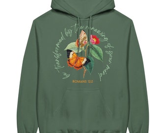Romans 12:2 Butterfly Unisex Hoodie - Christian Message
