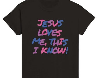 Jesus Loves Me Kids' T-Shirt: Christian Message Crewneck