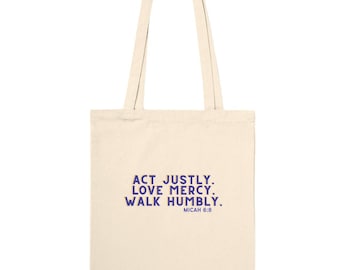 Micah 6:8 Classic Tote Bag- Wear a Christian message to proclaim God's love for you and others!