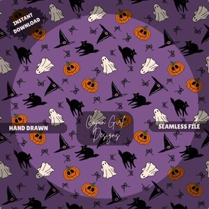 Seamless Halloween Digital File/Spooky PNG background for Sublimation, Scrapbooking, Stickers, & Crafts
