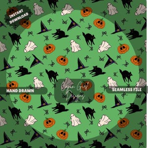 Seamless Halloween Digital File/Spooky PNG background for Sublimation, Scrapbooking, Stickers, & Crafts