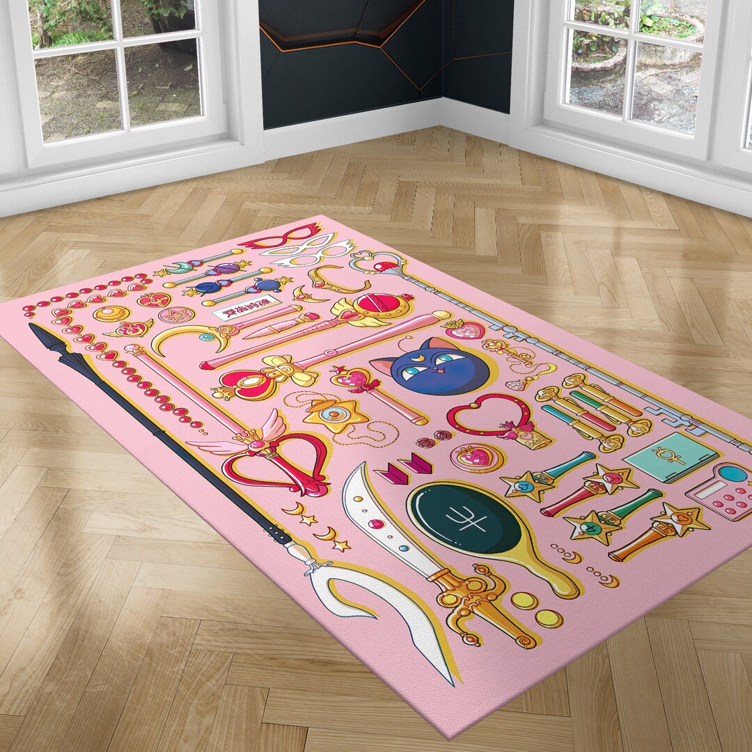 Anime Rug Sailor Moon Rug Pink Rug Kawaii Rug Purple Rug Etsy