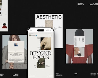 210 Instagram Templates for Posts and Stories | Editable Canva Social Media Kit for Business Marketing
