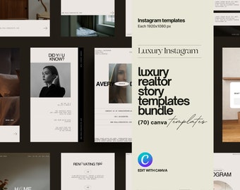 Real Estate Instagram Story Templates: Luxury Realtor Designs (70 Canva Templates)