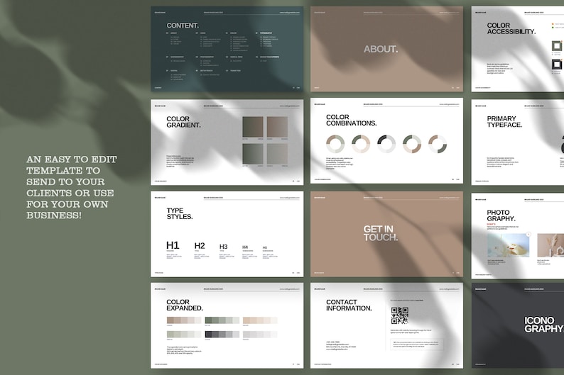 Brand Guidelines Template | Branding Kit | Canva Template | Branding ...
