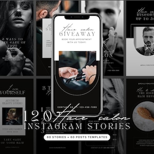 Hair stylist Instagram Template | Hair Salon Instagram | Hair care Posts | Hair Stylist story | Editable Canva Template
