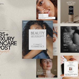 This Skincare InstaPost Pack features minimalist aesthetic templates in an Urban Sunset color palette, designed for skincare brands and beauty influencers to effortlessly create cohesive Instagram posts that showcase products, tutorials, and client testimonials; with fully editable Canva templates and simple drag-and-drop editing, no design skills are required for stunning skincare marketing content.
