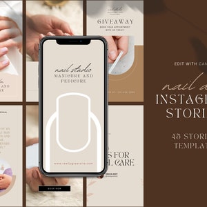Nail Salon Instagram | Manicure Pedicure Beauty | Nail Care Post Templates | Beauty Canva Template | Minimalism Instagram