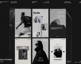 105 Minimalist Instagram Post Canva Templates | Luxury Branding Kit for Social Media