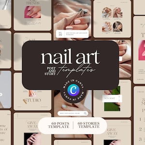 Nail Salon Instagram Story and Post Templates | Manicure Pedicure Beauty | Nail Care Story Templates | Canva Template