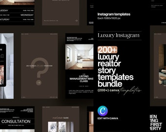 200+ Luxury Realtor Instagram Story Templates for Canva (Digital Download)