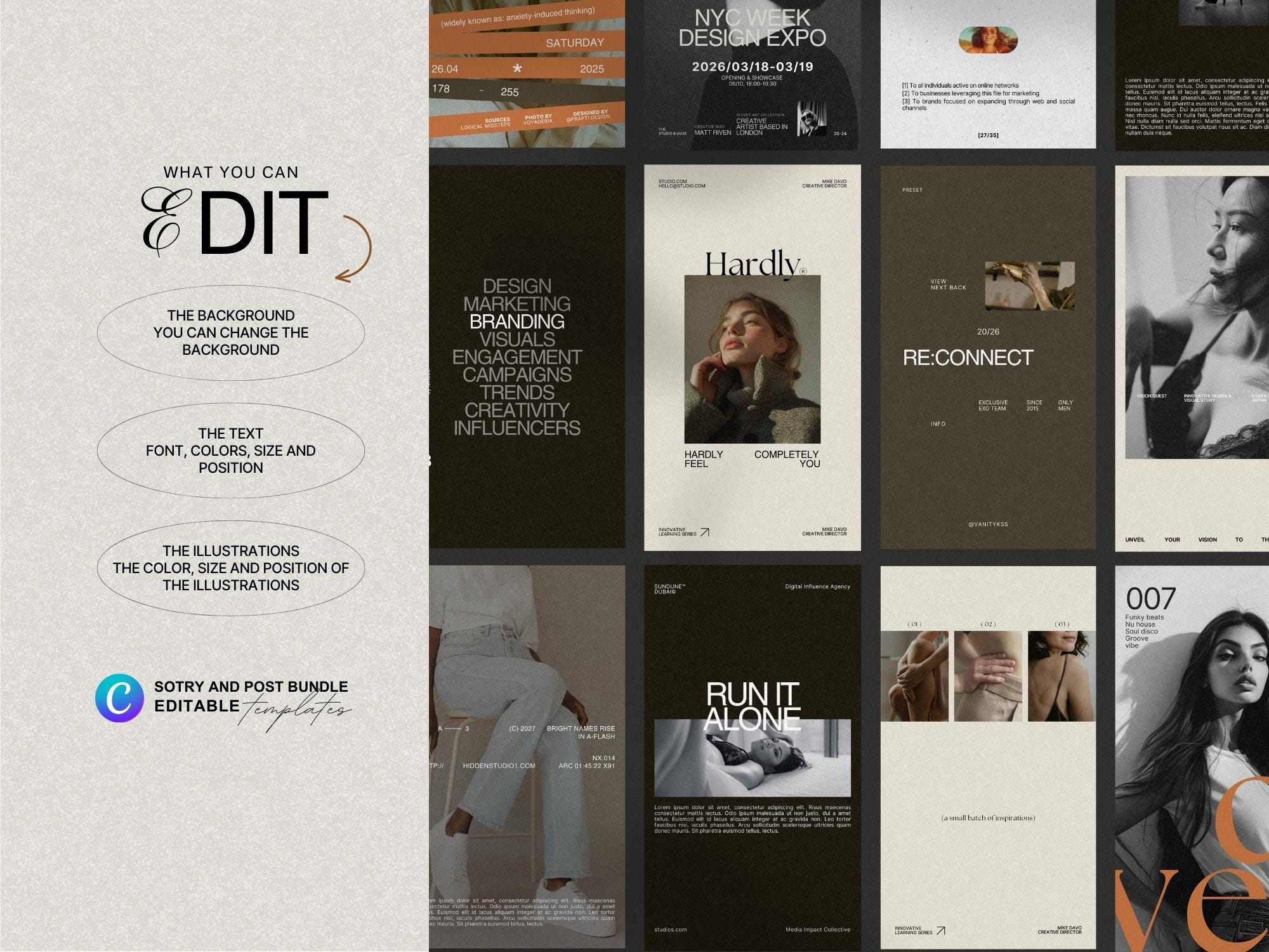 Canva Instagram Story & Post Templates: Social Media Kit Bundle - Etsy