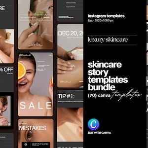 Skincare Instagram Story Templates | Social Media Template for Skincare | Esthetician Instagram Template | Instagram Template Beauty | Canva