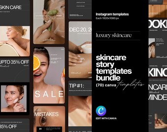 Skincare Instagram-verhaalsjablonen: social media-canvasjabloon (digitale download)