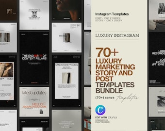 Instagram Marketing Templates: Social Media Story & Post Kit (Canva Editable, Digital Download)