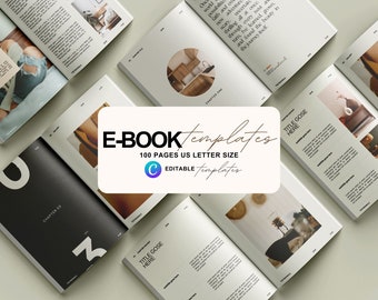 100 Pages E-Book Template: Editable Coaching Workbook (Canva Template)