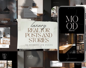 Modèles Instagram pour agents immobiliers de luxe : articles immobiliers modifiables (Canva)