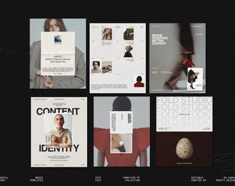 105 Post Social Media Template Bundle | Editable Canva Instagram Designs for Brands and Businesses