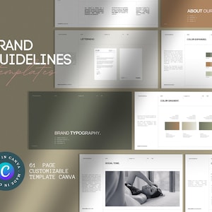 61 Page Brand Guidelines Template | Branding Kit | Canva Template | Branding | Business Templates
