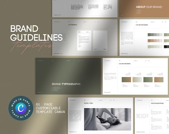 Brand Guidelines Template: 61 Page Branding Kit (Canva)