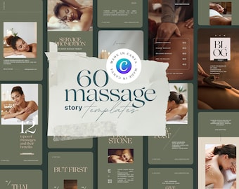 Massage Therapist Instagram Story Templates: 60 Spa Designs (Canva)