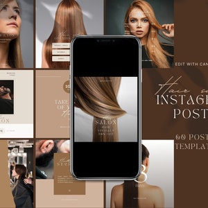 Hair stylist Instagram Posts Template | Hair Salon Instagram | Hair care Posts | Hair Stylist Posts | Editable Canva Template | beauty posts