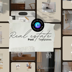 Modern Real Estate Post Template for Social Media | Editable Real Estate Post Template | Luxury Realtor Templates | Instagram Canva Template