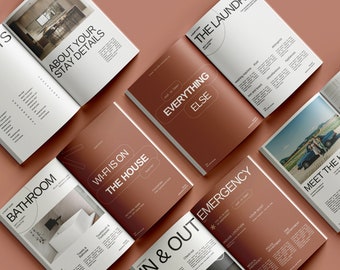Modern Beach House Airbnb Welcome Book Template (Canva)