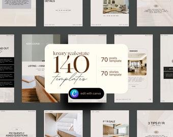 Luxury Realtor Instagram Templates: Real Estate Posts & Stories for Canva