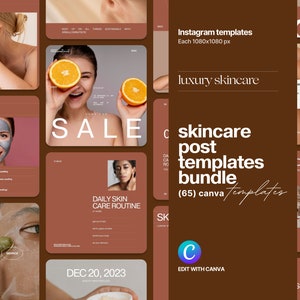 Skincare Instagram Post Vorlagen | Social Media Template für Hautpflege | Kosmetikerin Instagram Template | Instagram Template Beauty | Leinwand