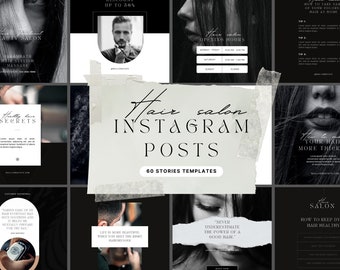 Hair Salon Instagram Post Templates: Editable Canva Designs